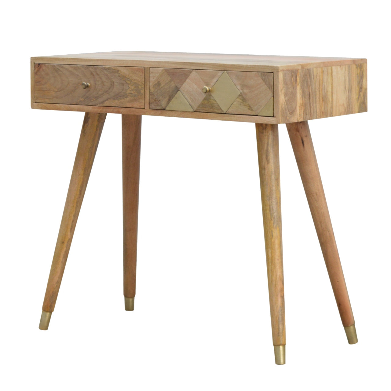 Oak-ish Gold Inlay Console Table