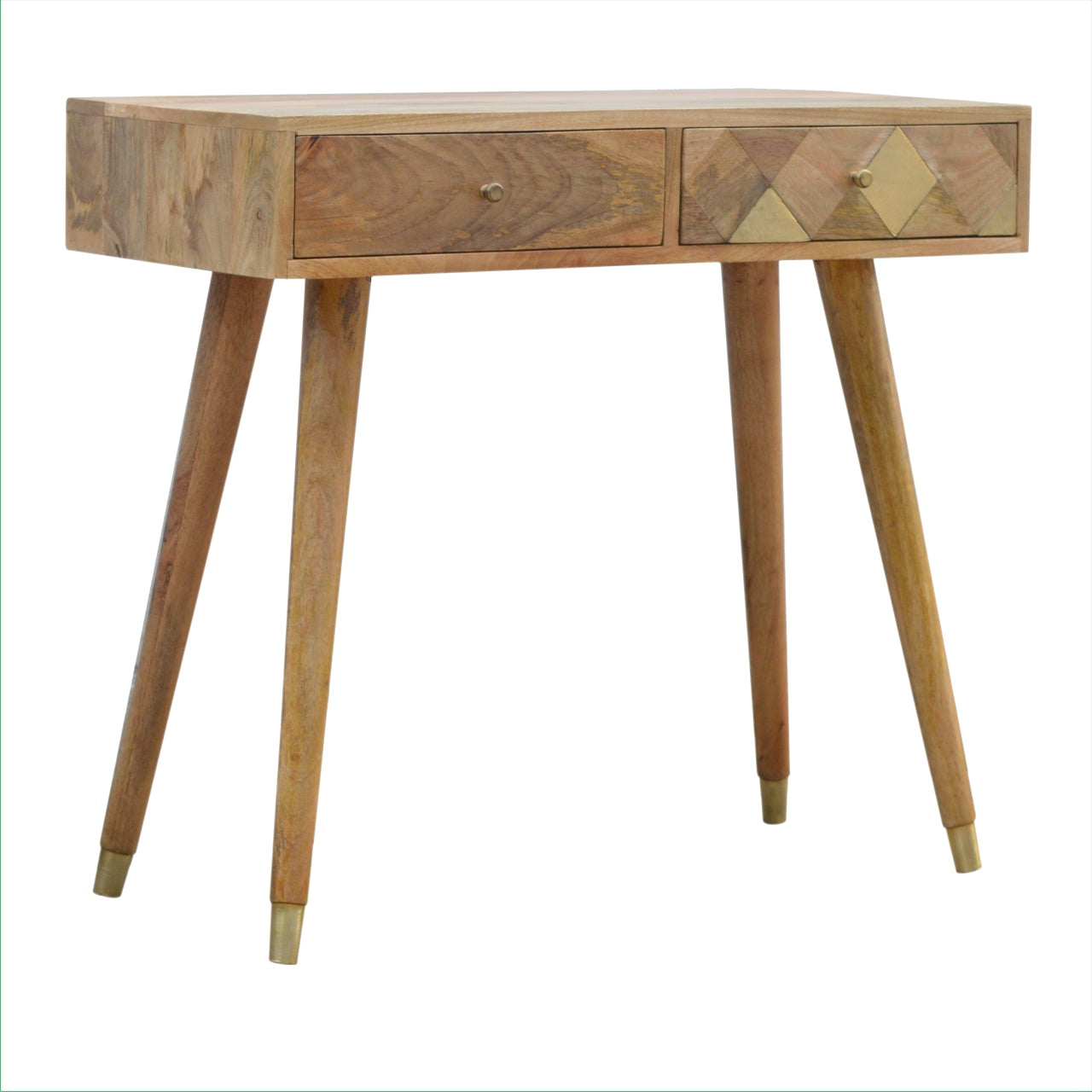 Oak-ish Gold Inlay Console Table