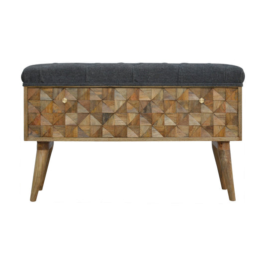 Grey Tweed Diamond Bench