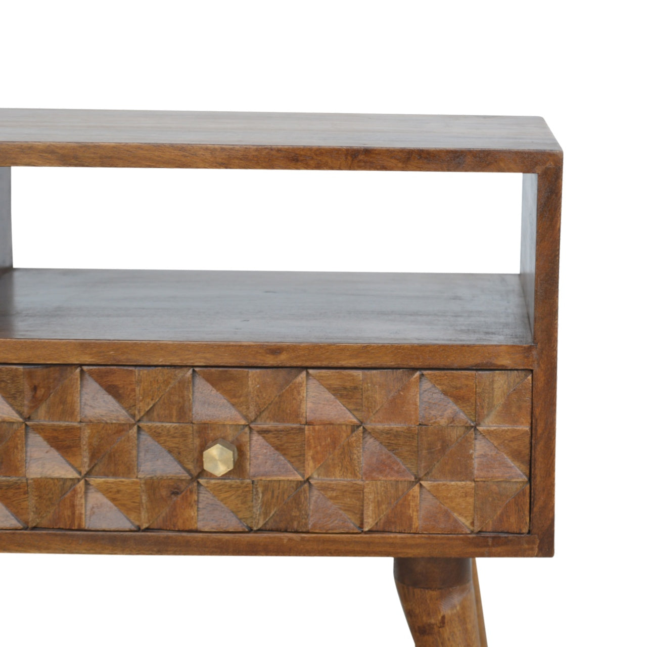 Chestnut Diamond Carved TV Unit