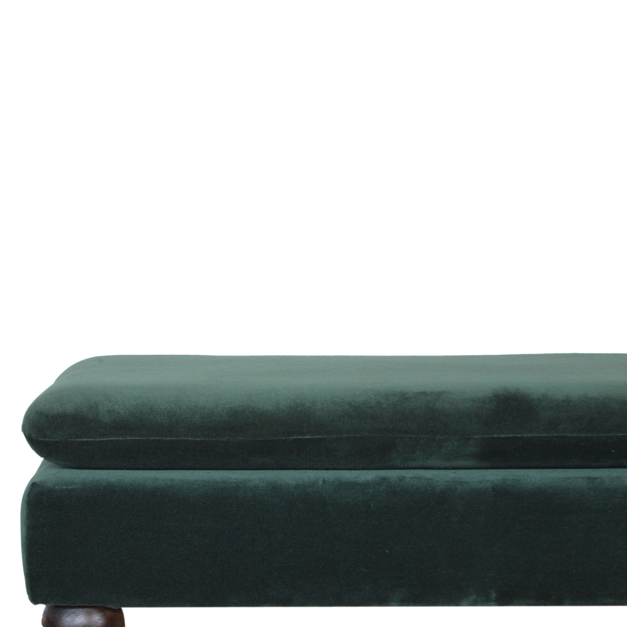 Emerald Velvet Castor Bench