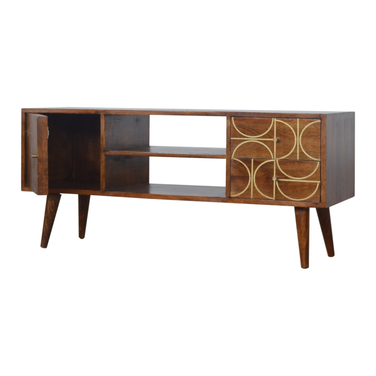 Chestnut Inlay Abstract TV Unit