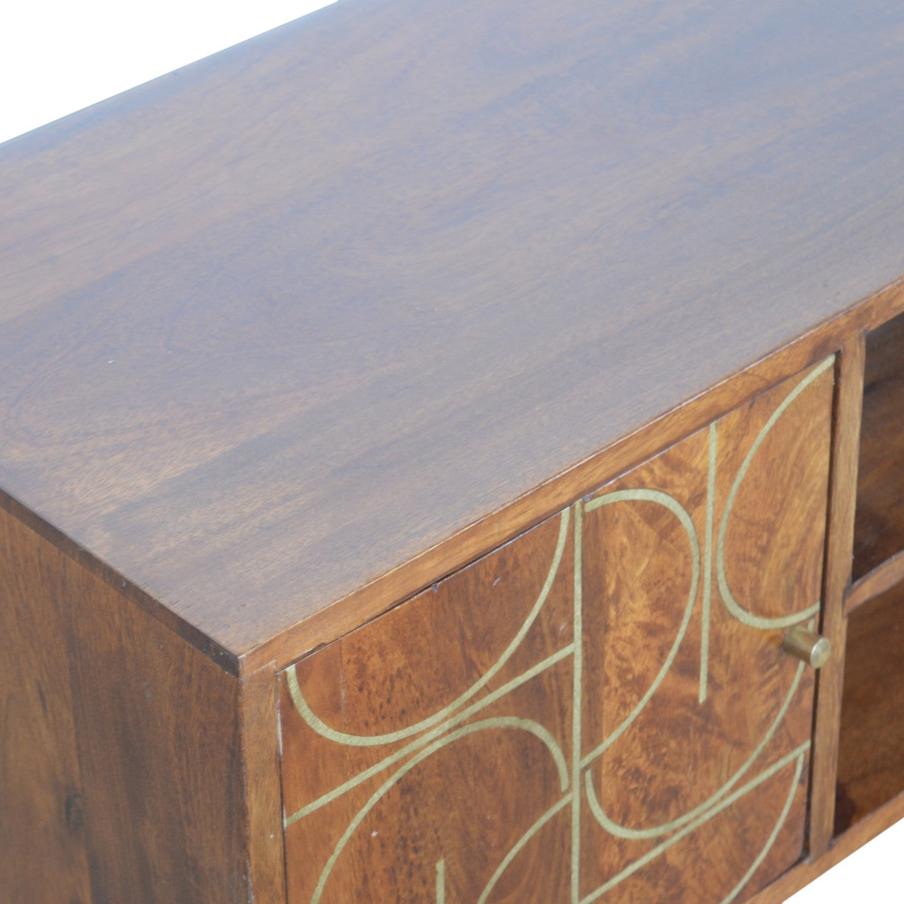 Chestnut Inlay Abstract TV Unit