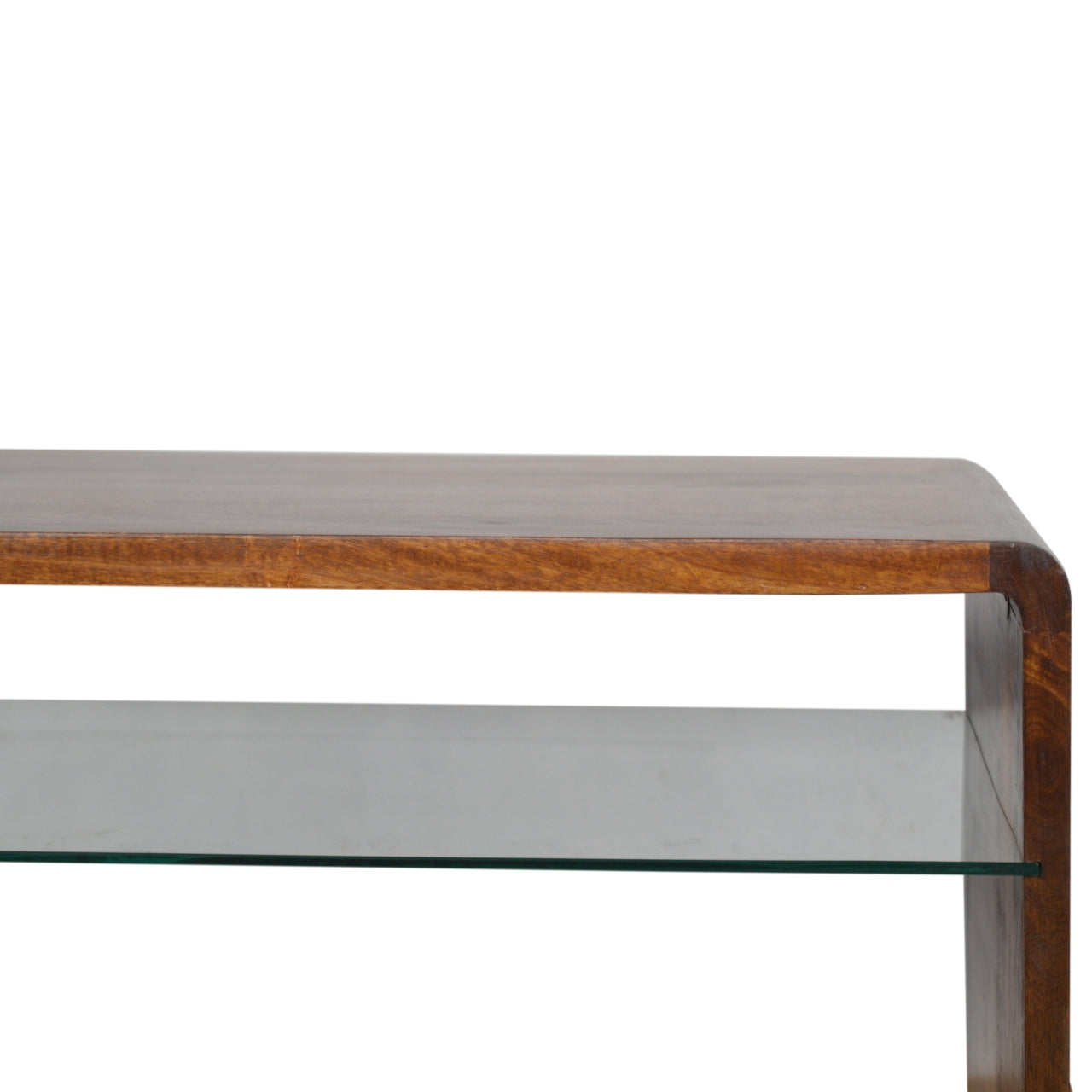 chestnut-glass-shelf-coffee-table-1at Willow and Wine!