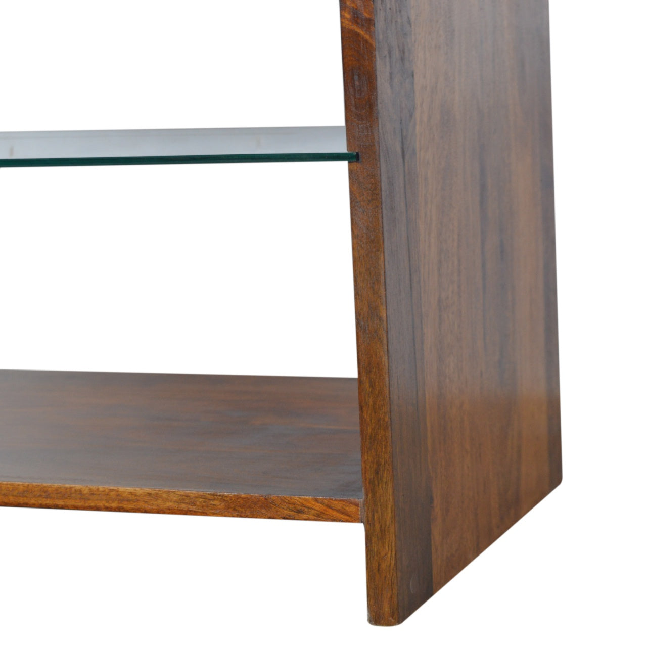 chestnut-glass-shelf-coffee-table-1at Willow and Wine!