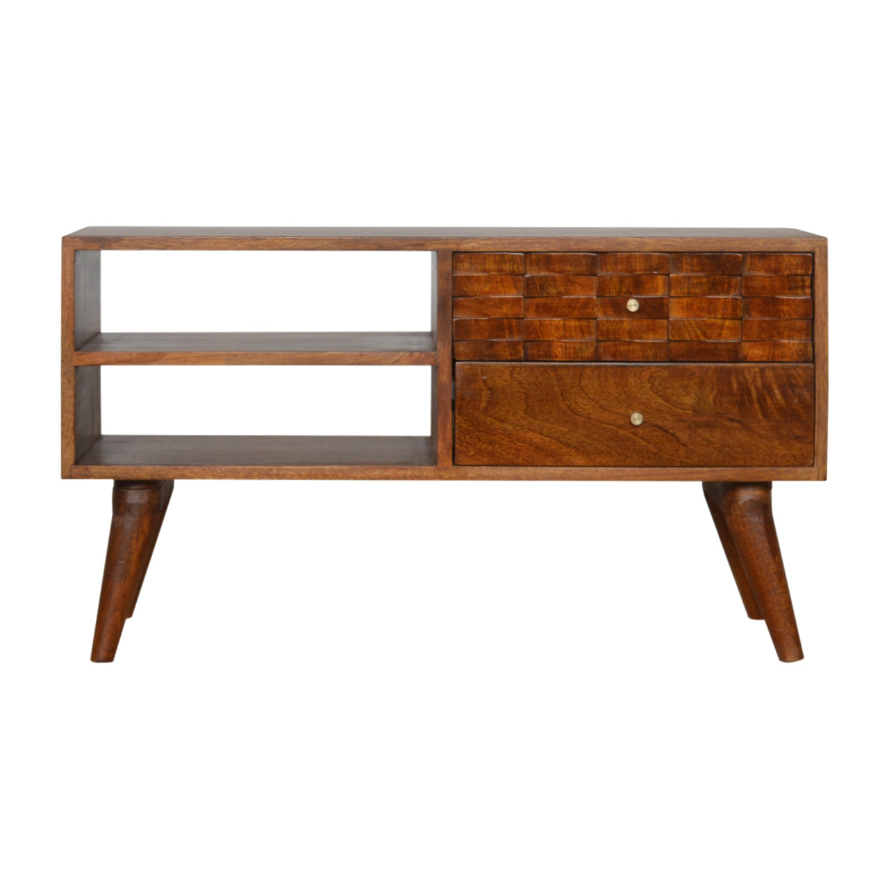 Tile Carved Chestnut TV Unit