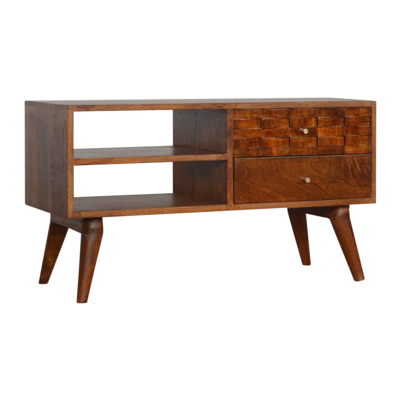 Tile Carved Chestnut TV Unit