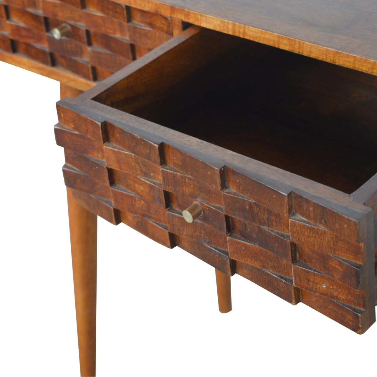 Tile Carve Chestnut Console