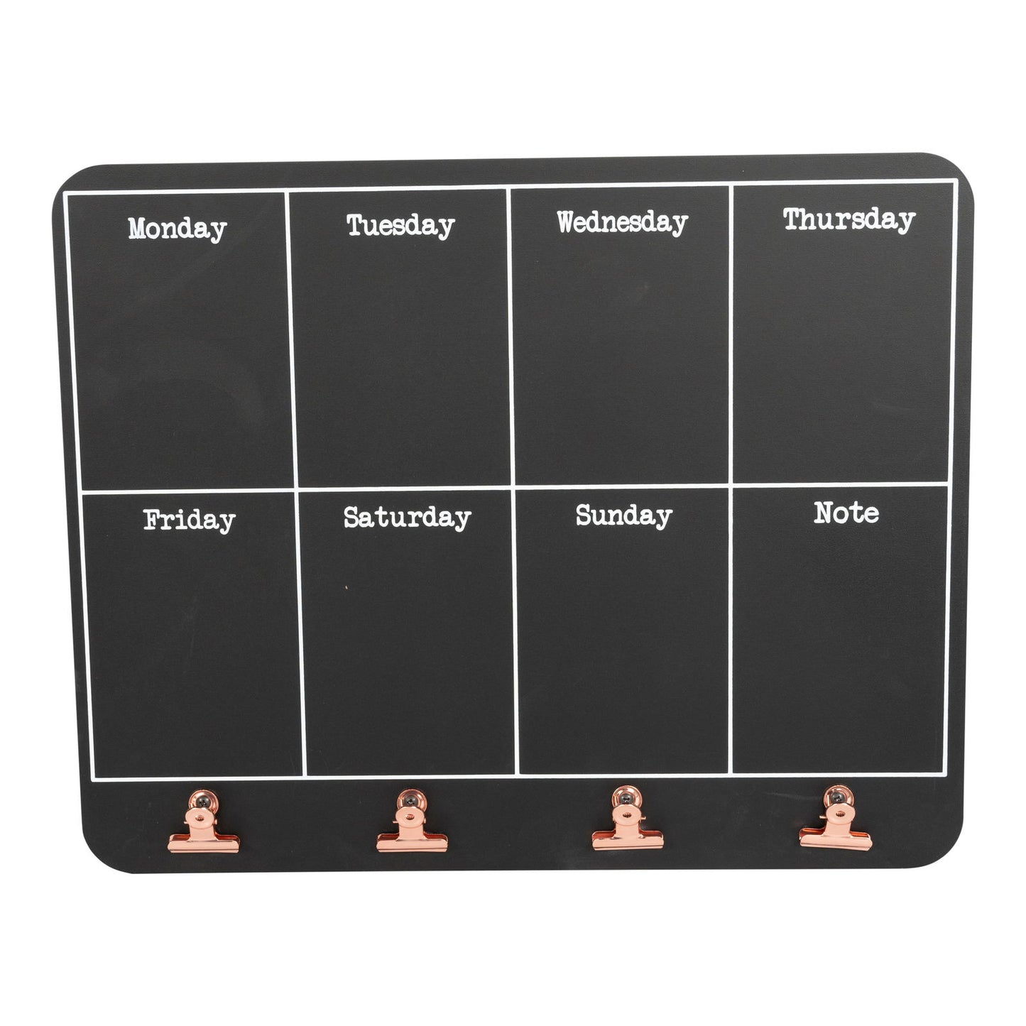 black-weekly-memo-board-with-copper-clipsat Willow and Wine!