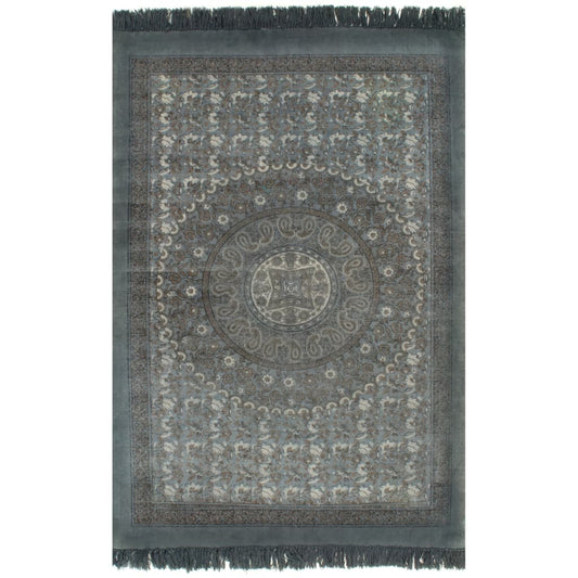 Kilim Rug Cotton 160x230 cm with Pattern Grey at Willow and Wine