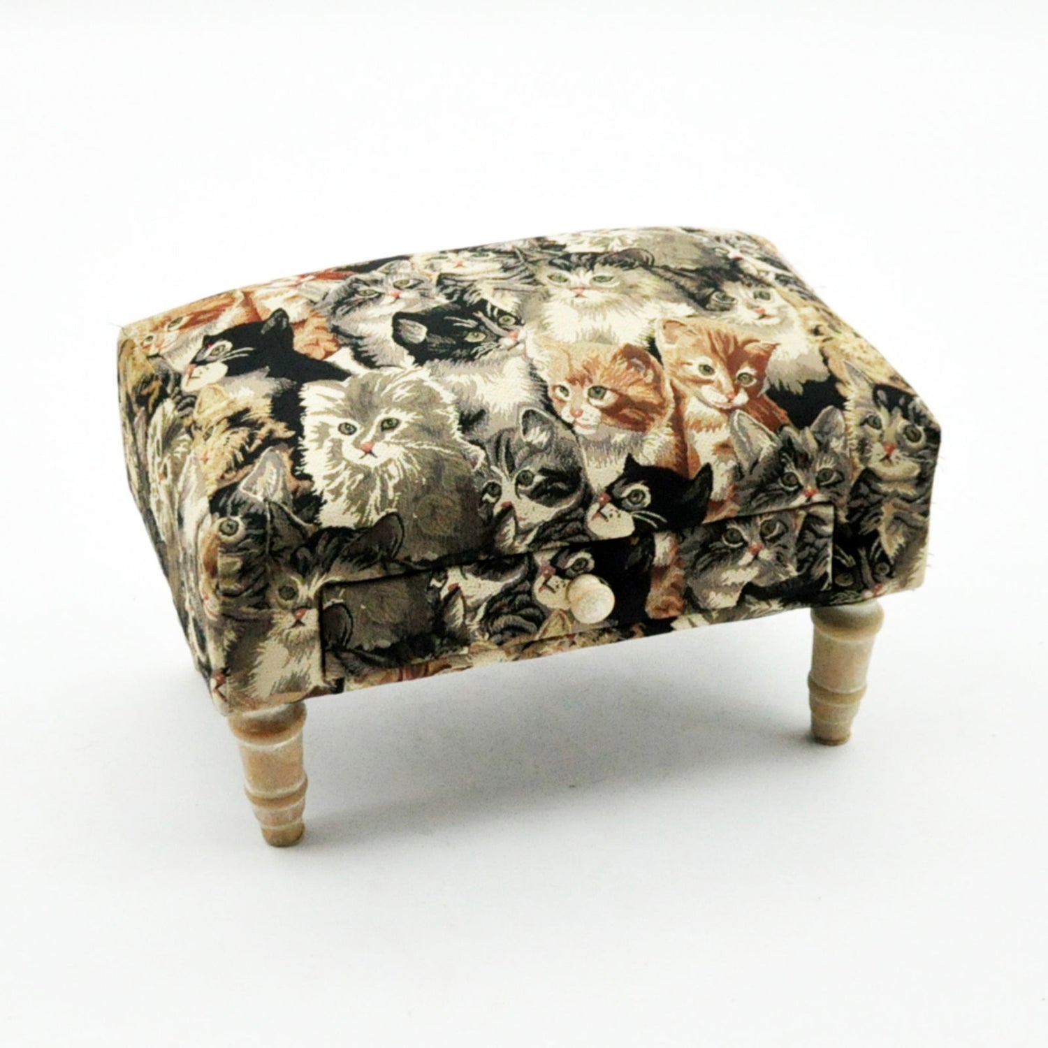 cat-fabric-footstool-with-drawerat Willow and Wine!