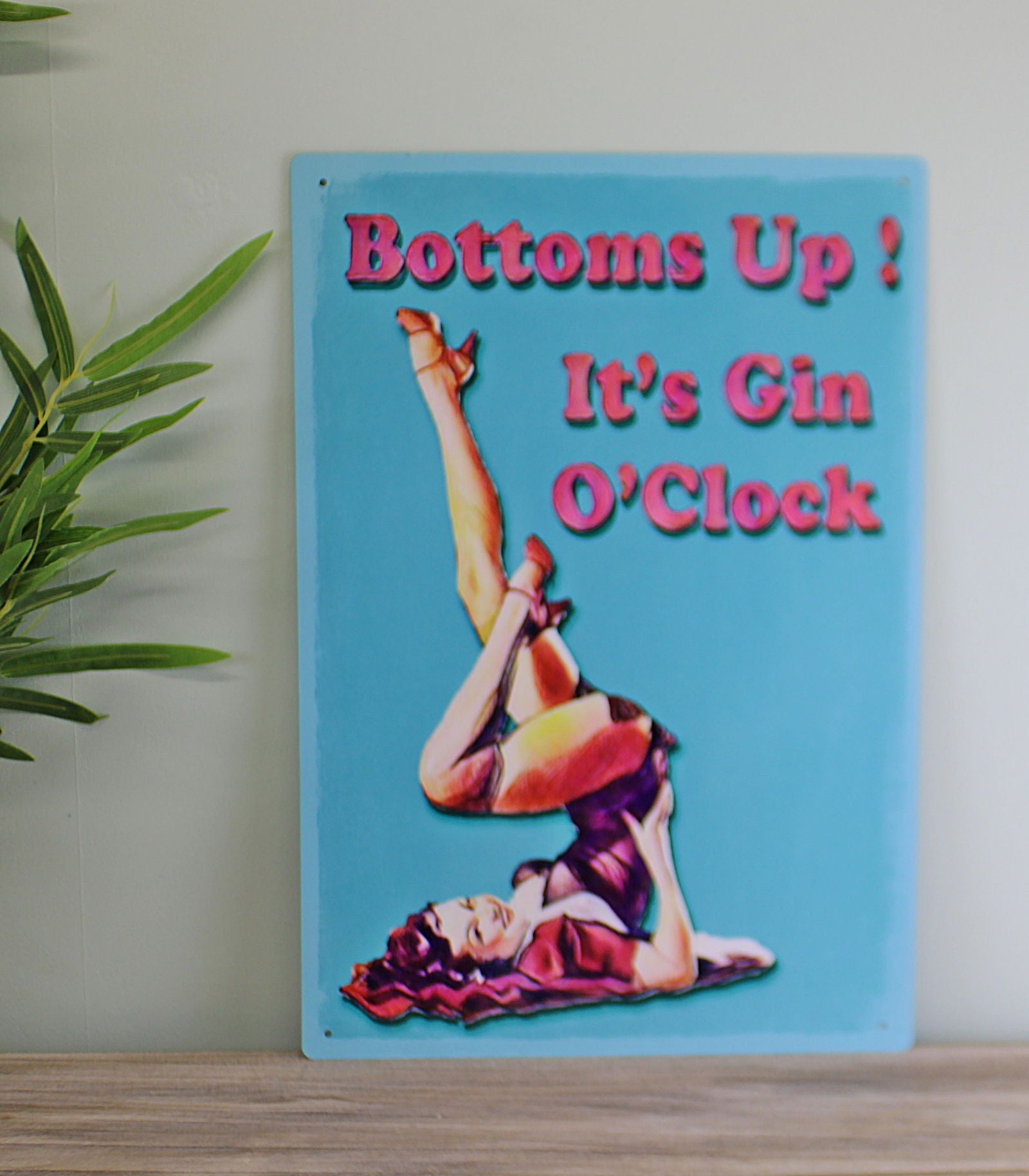 vintage-metal-sign-bottoms-up-its-gin-oclockat Willow and Wine!