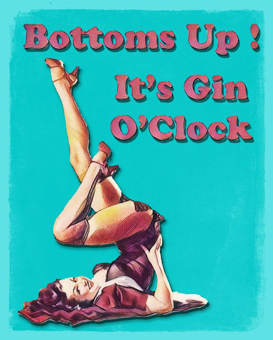 vintage-metal-sign-bottoms-up-its-gin-oclockat Willow and Wine!