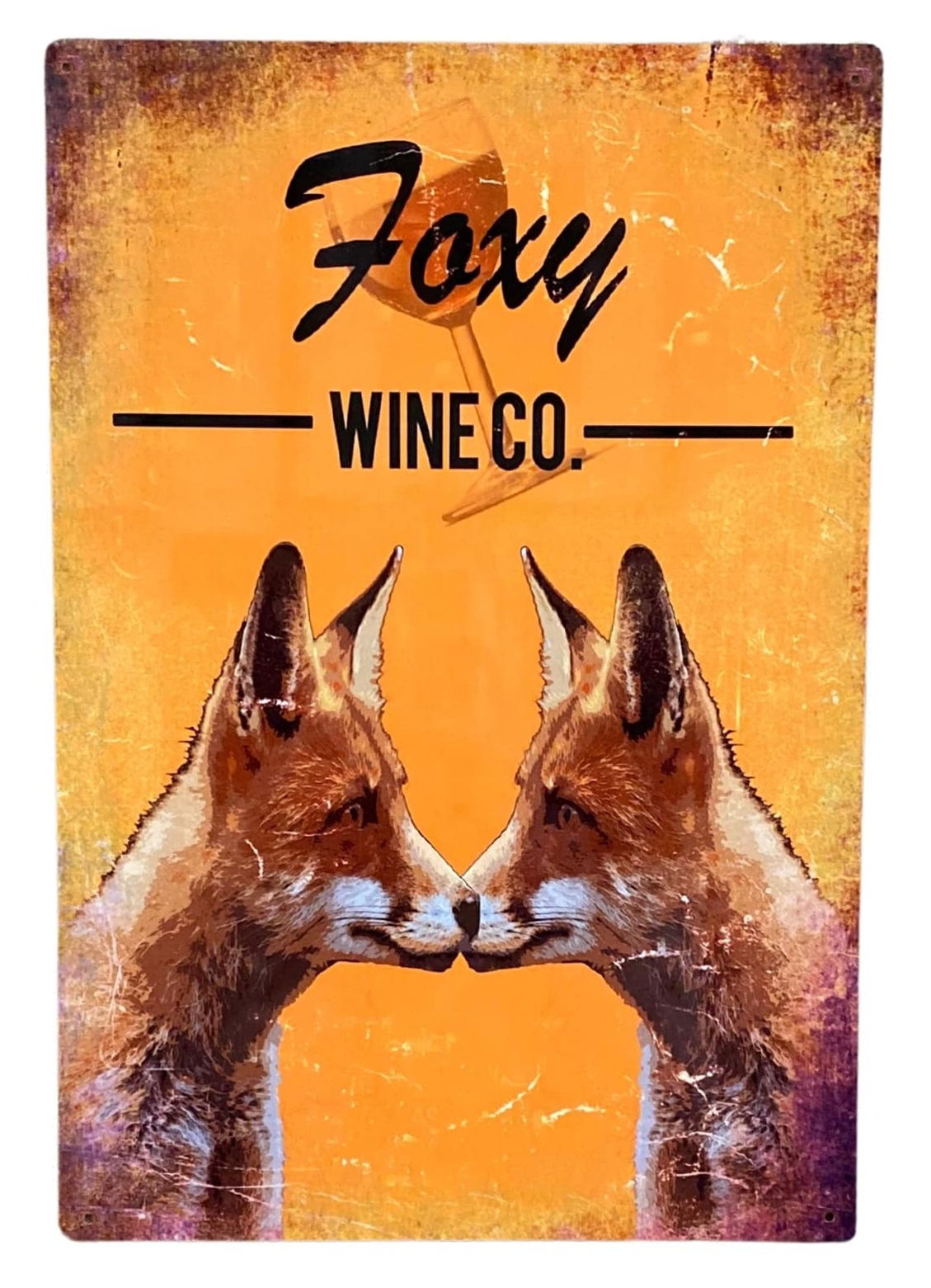 metal-advertising-wall-sign-foxy-wine-co-breweryat Willow and Wine!