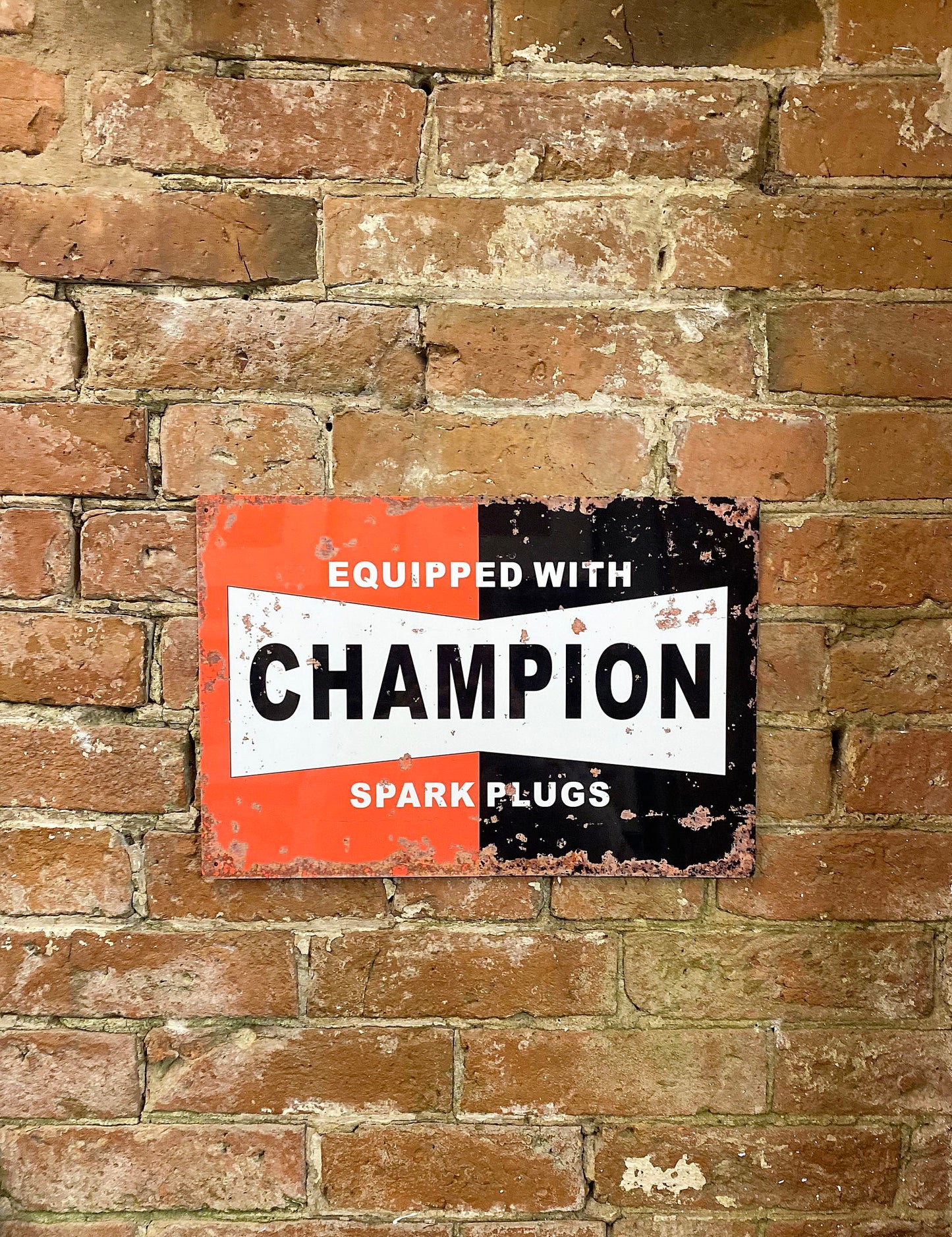 metal-wall-sign-plaque-champion-spark-plugsat Willow and Wine!