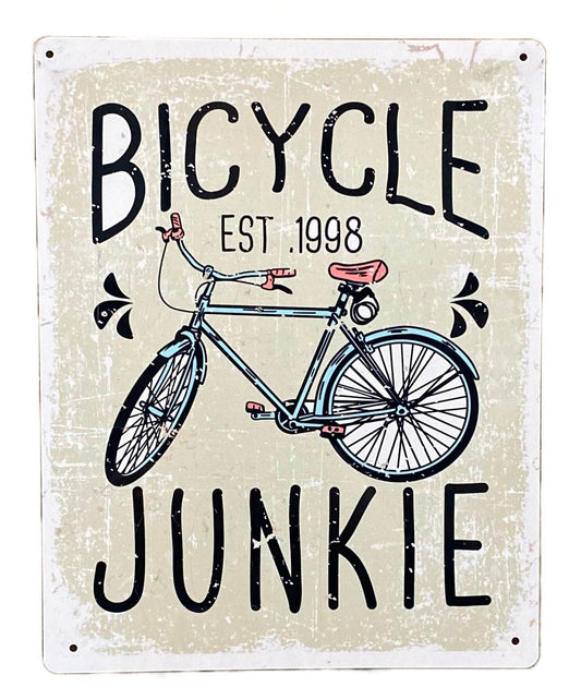 metal-sign-plaque-bicycle-junkie-bikeat Willow and Wine!