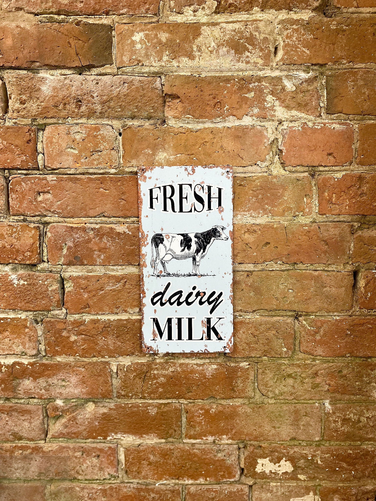 metal-vintage-wall-sign-fresh-dairy-milk-cow-farmat Willow and Wine!