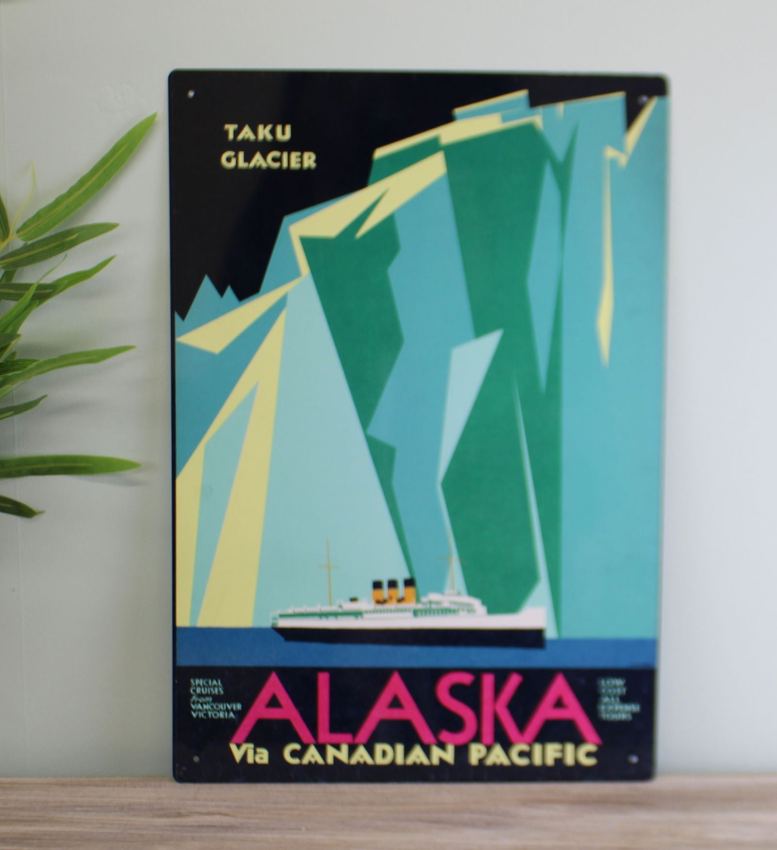 vintage-metal-sign-retro-advertising-alaska-via-canadian-pacific-travelat Willow and Wine!