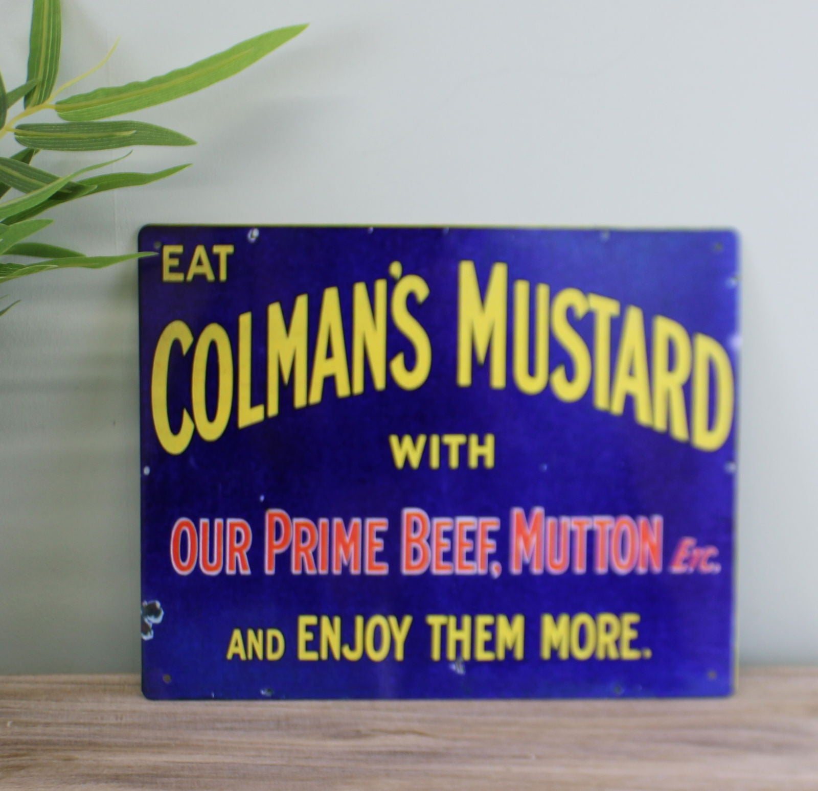 vintage-metal-sign-retro-advertising-colmans-mustardat Willow and Wine!