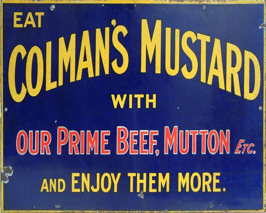 vintage-metal-sign-retro-advertising-colmans-mustardat Willow and Wine!