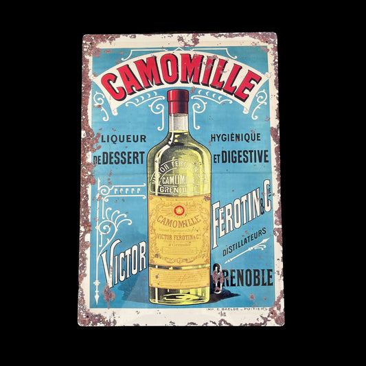 vintage-metal-sign-retro-advertising-camomile-liqueurat Willow and Wine!