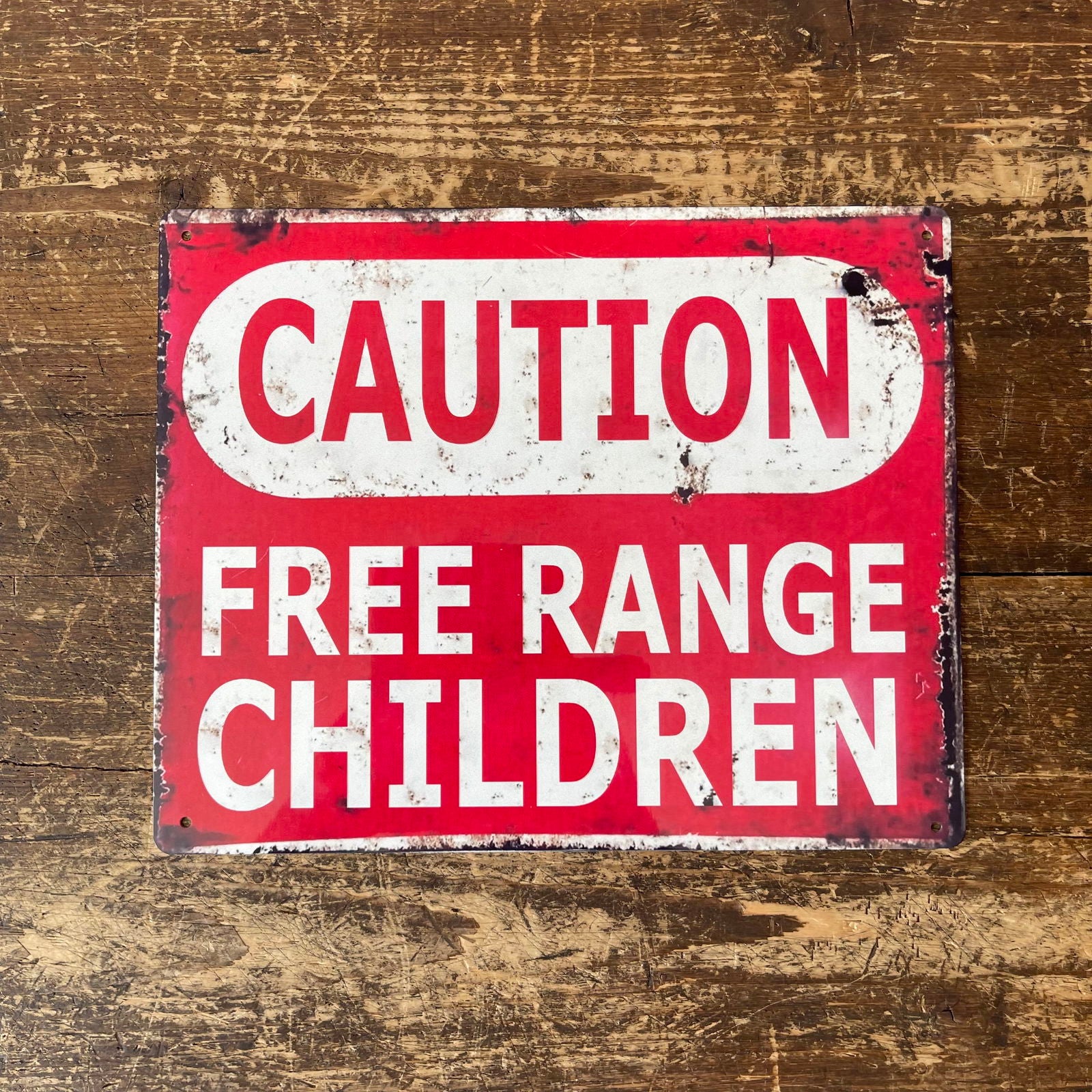 vintage-metal-sign-caution-free-range-children-wall-signat Willow and Wine!