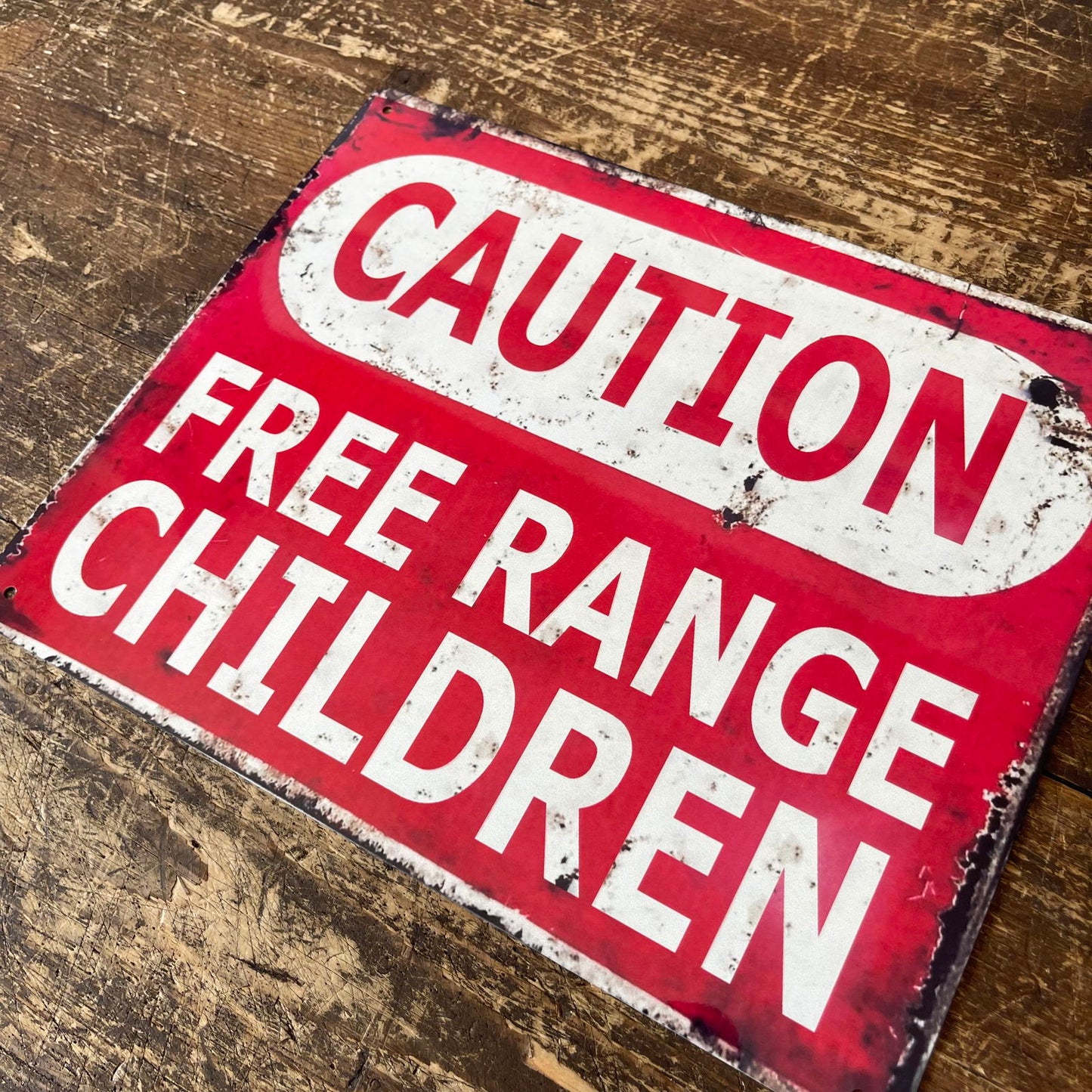 vintage-metal-sign-caution-free-range-children-wall-signat Willow and Wine!