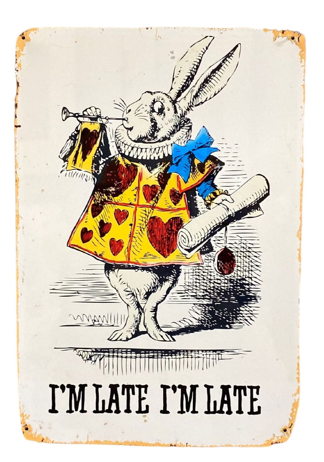 vintage-metal-sign-alice-in-wonderland-im-late-white-rabbitat Willow and Wine!