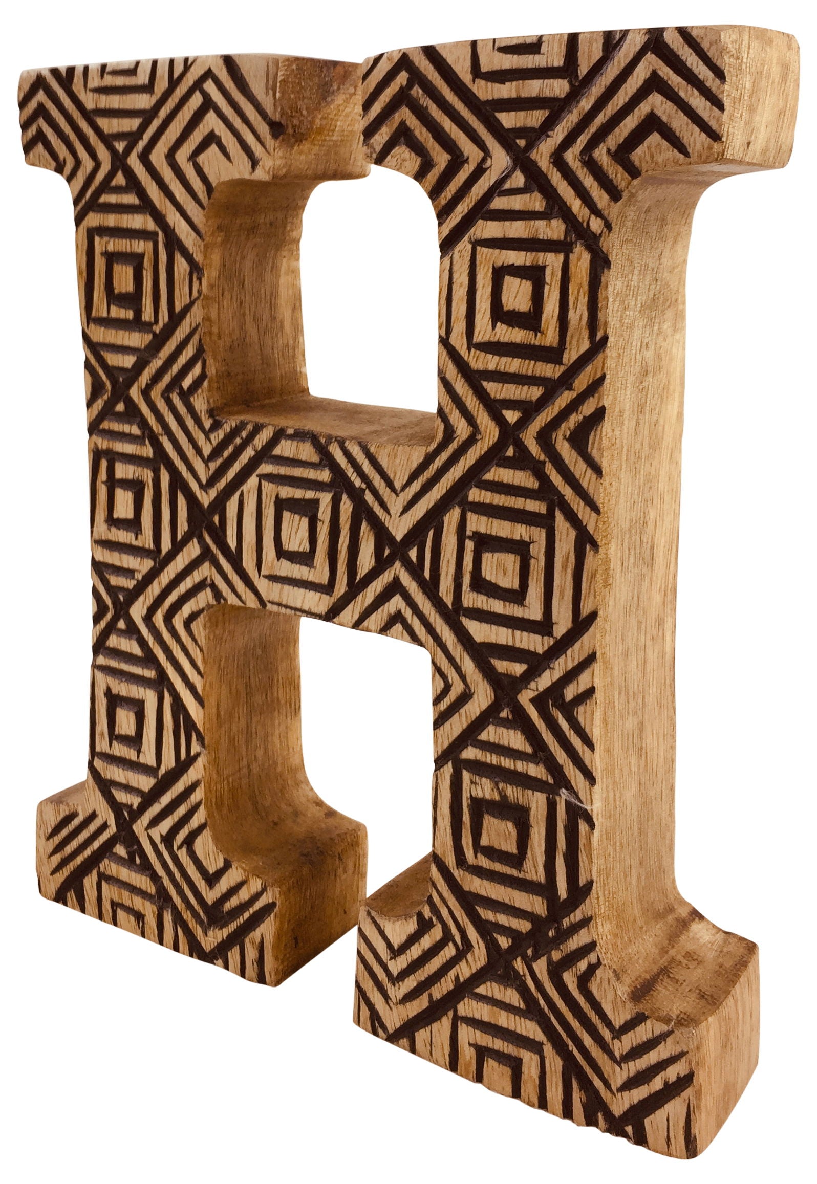 hand-carved-wooden-geometric-letter-hat Willow and Wine!