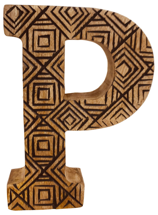 hand-carved-wooden-geometric-letter-pat Willow and Wine!