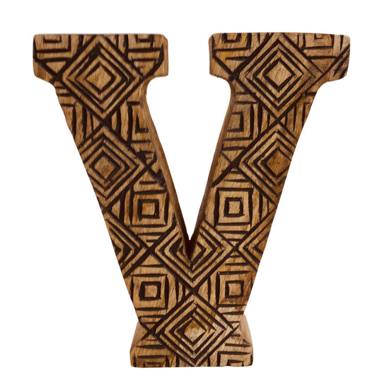 hand-carved-wooden-geometric-letter-vat Willow and Wine!