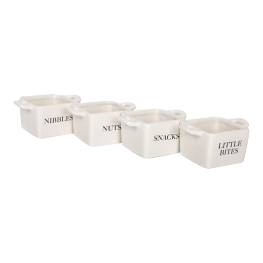 set-of-4-white-ceramic-square-snack-bowlsat Willow and Wine!