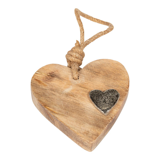 wooden-hanging-heart-with-silver-metal-heartat Willow and Wine!