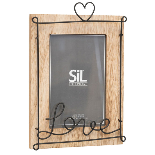 wooden-photo-frame-with-black-wire-love-script-4x6at Willow and Wine!