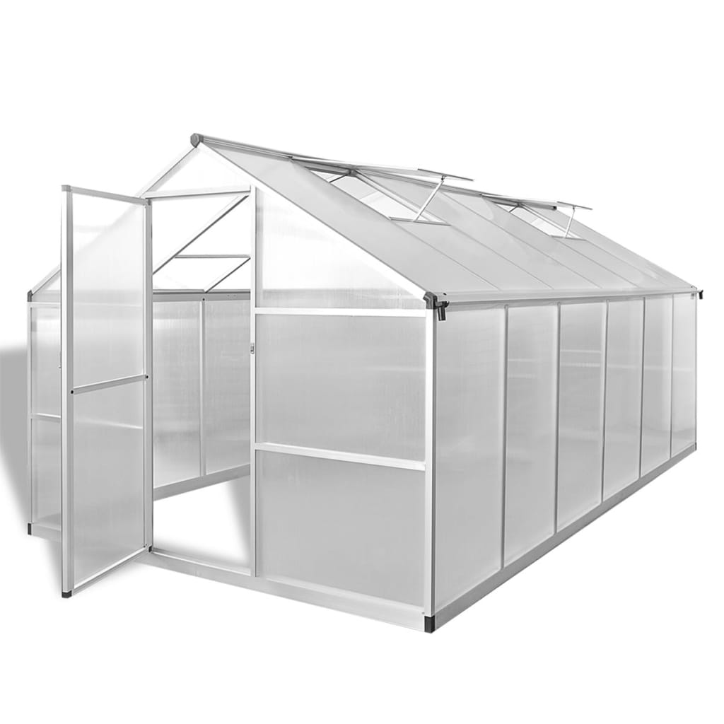 Reinforced Aluminium Greenhouse with Base Frame 9.025 m² at Willow and Wine