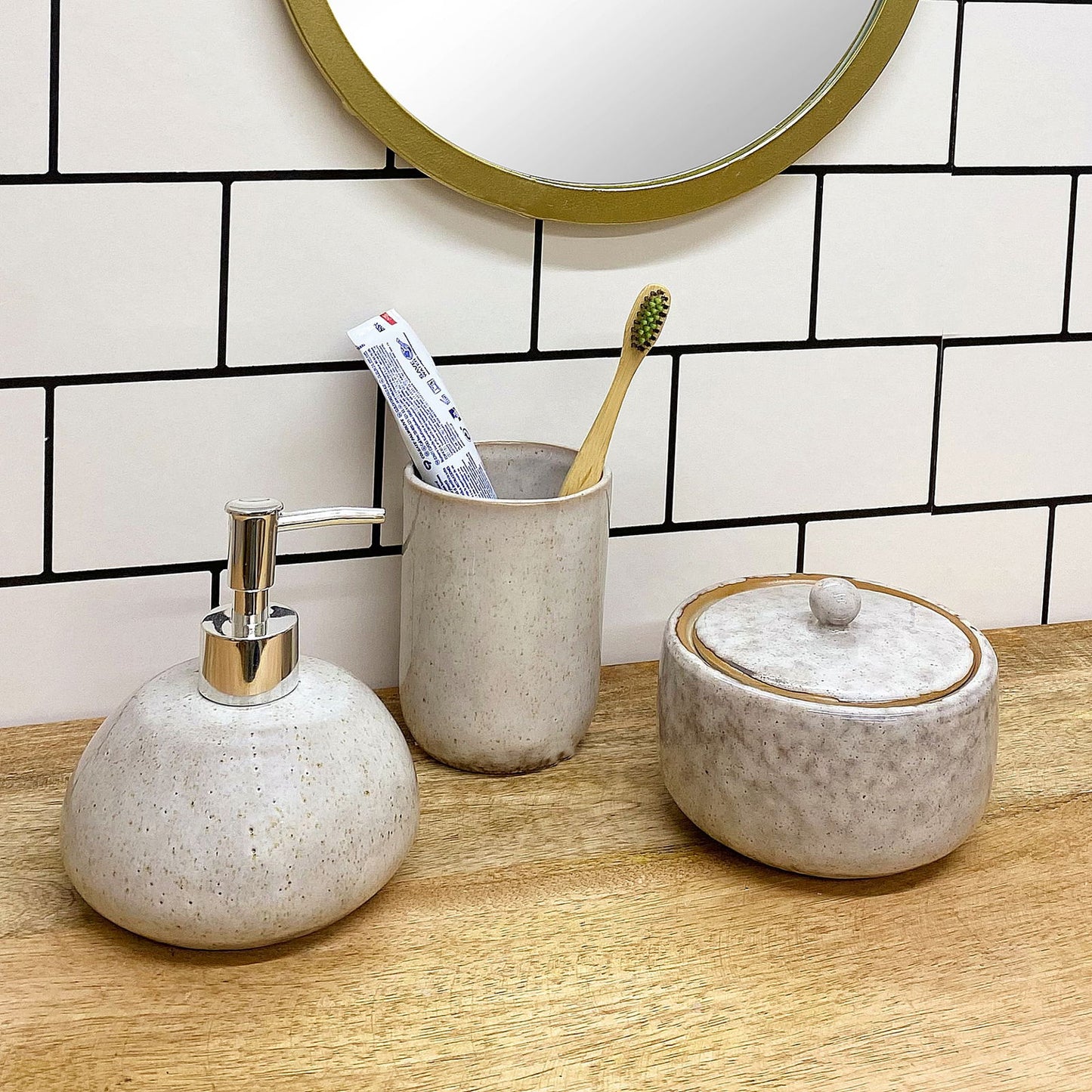 taupe-ceramic-toothbrush-holderat Willow and Wine!