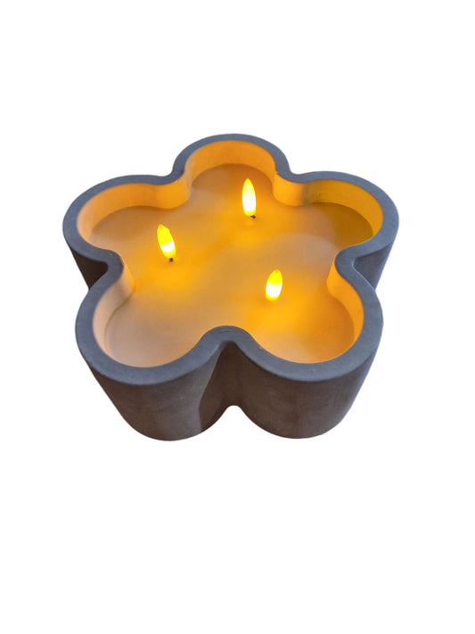 led-flower-3-wick-candle-20cmat Willow and Wine!