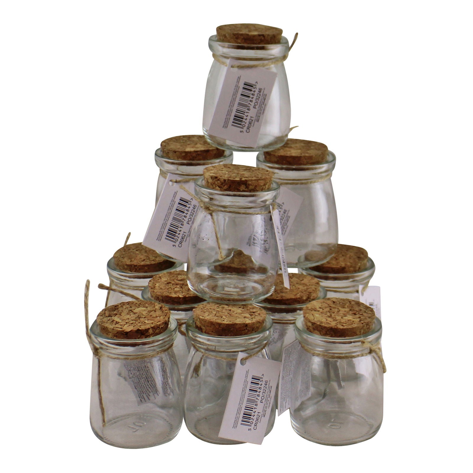 set-of-12-small-craft-storage-glass-jars-with-cork-stoppersat Willow and Wine!