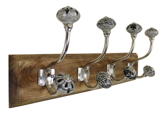 black-grey-ceramic-hooks-on-wooden-baseat Willow and Wine!