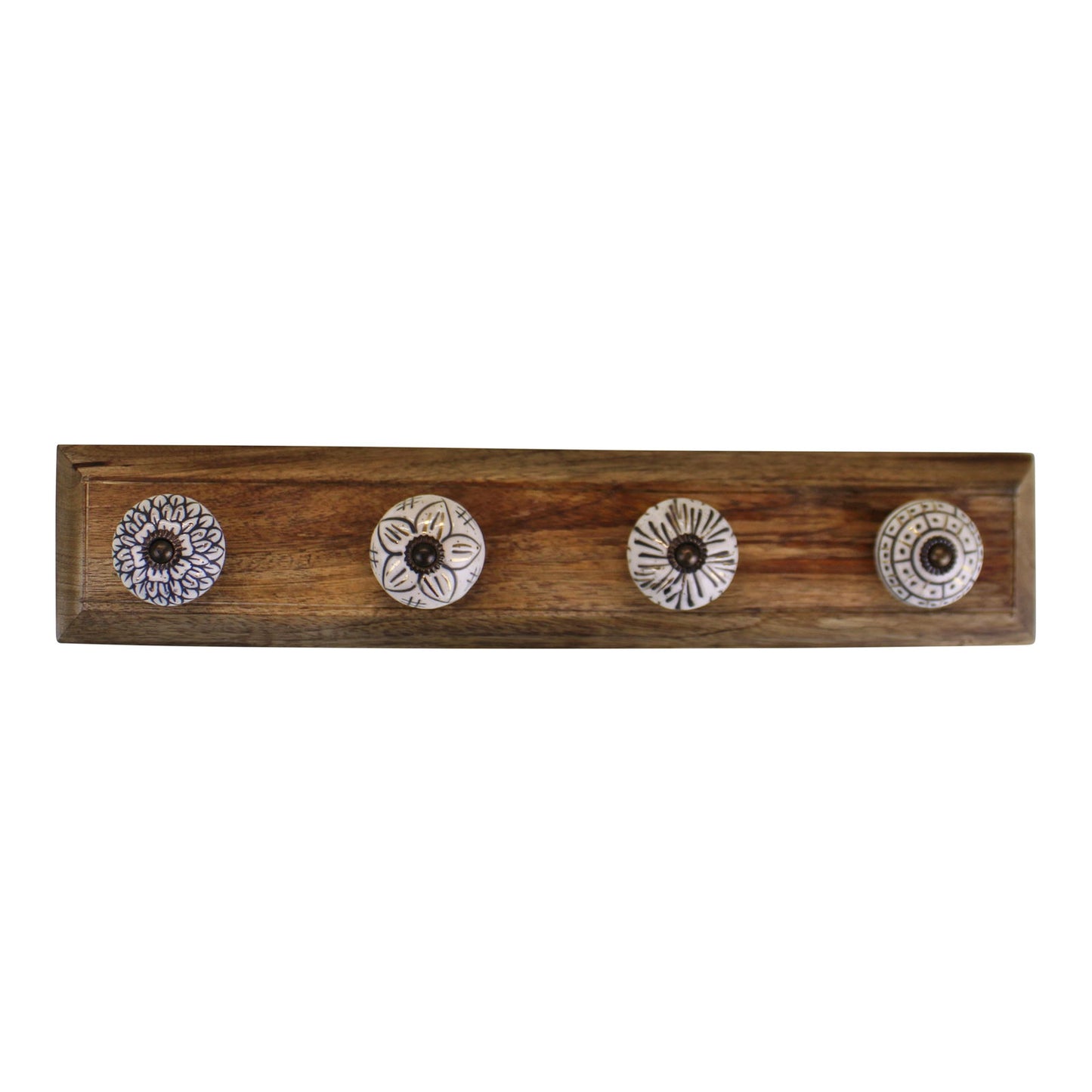 4-single-ceramic-ivory-coat-hooks-on-wooden-baseat Willow and Wine!