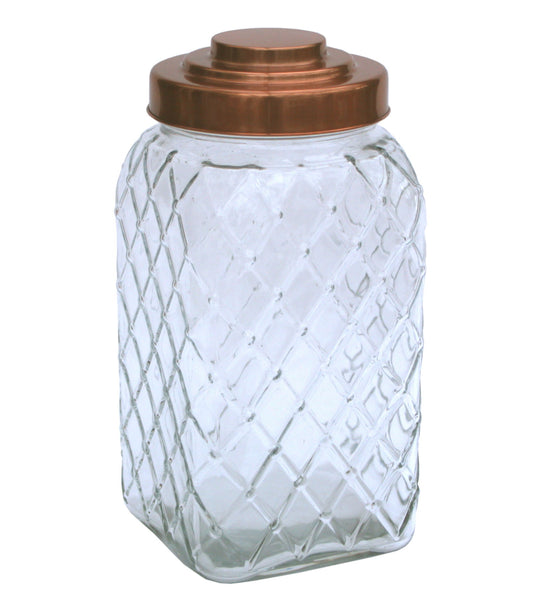 copper-lidded-square-glass-jar-12-inch-largeat Willow and Wine!