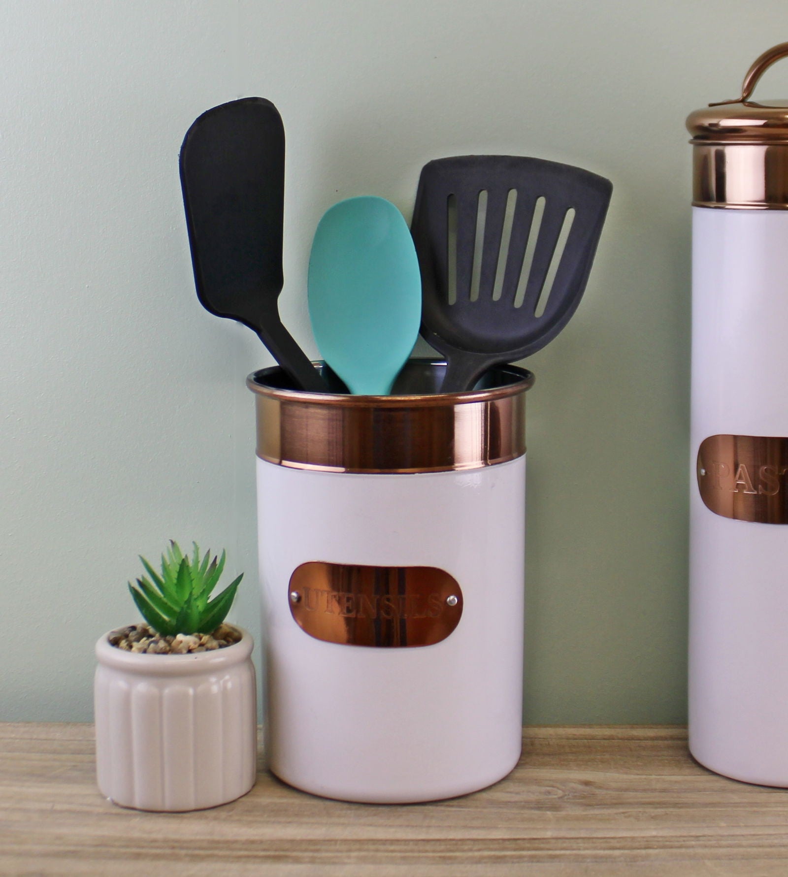 utensils-holder-copper-white-metal-designat Willow and Wine!