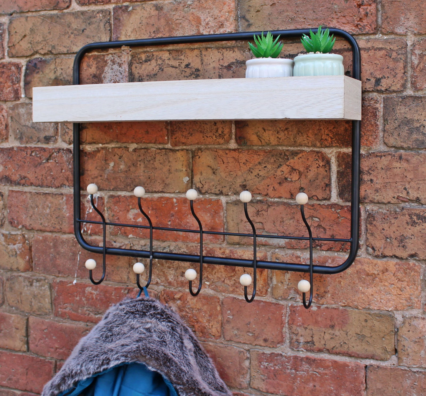 wall-hanging-shelf-with-coat-hooksat Willow and Wine!