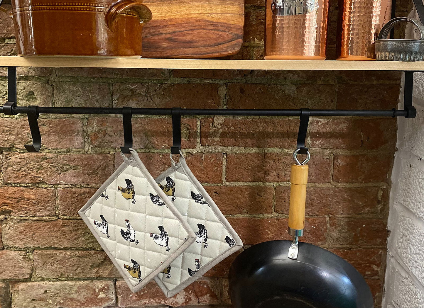 two-pot-holders-with-a-chicken-print-designat Willow and Wine!