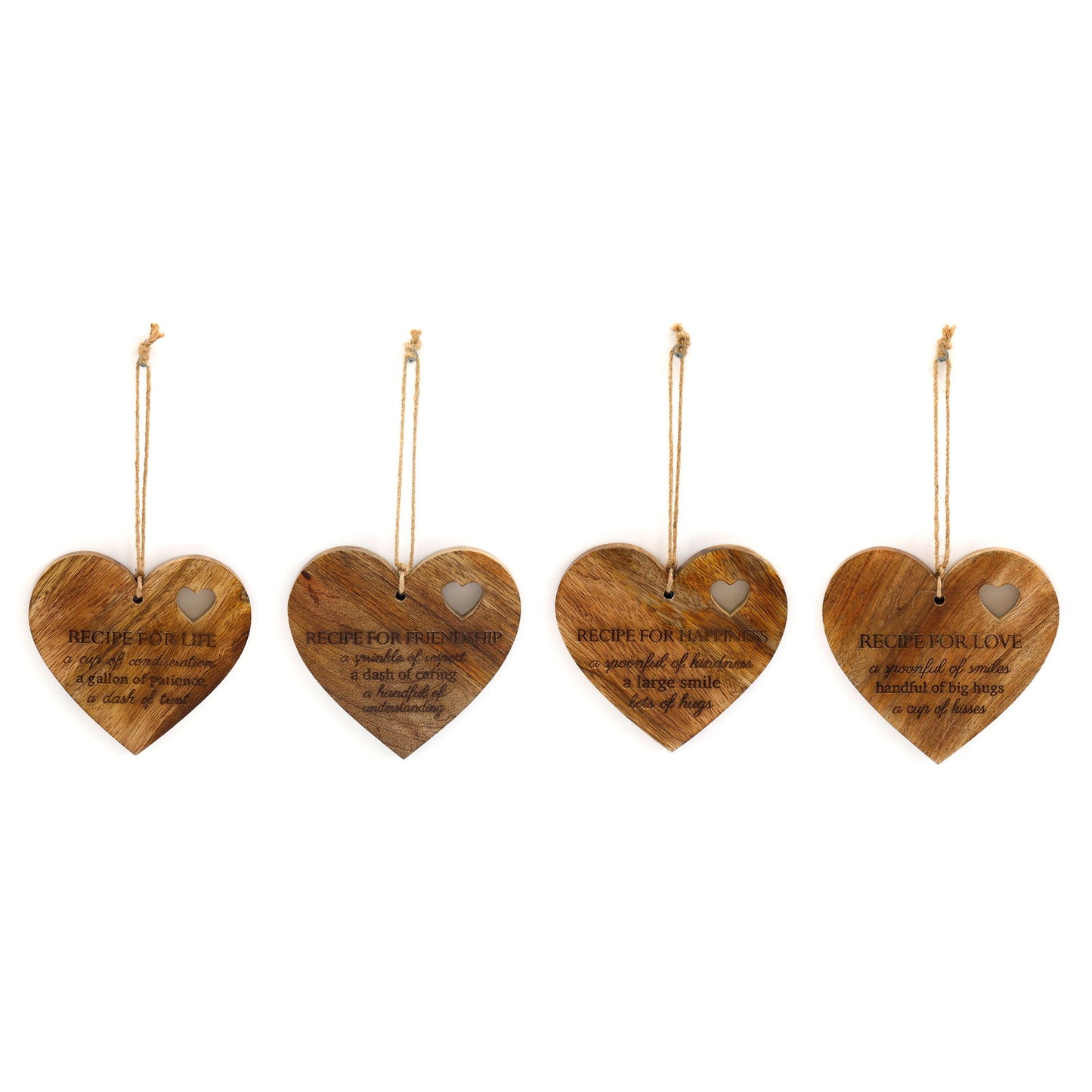 set-of-4-wood-hanging-black-etched-life-recipe-heart-plaqueat Willow and Wine!