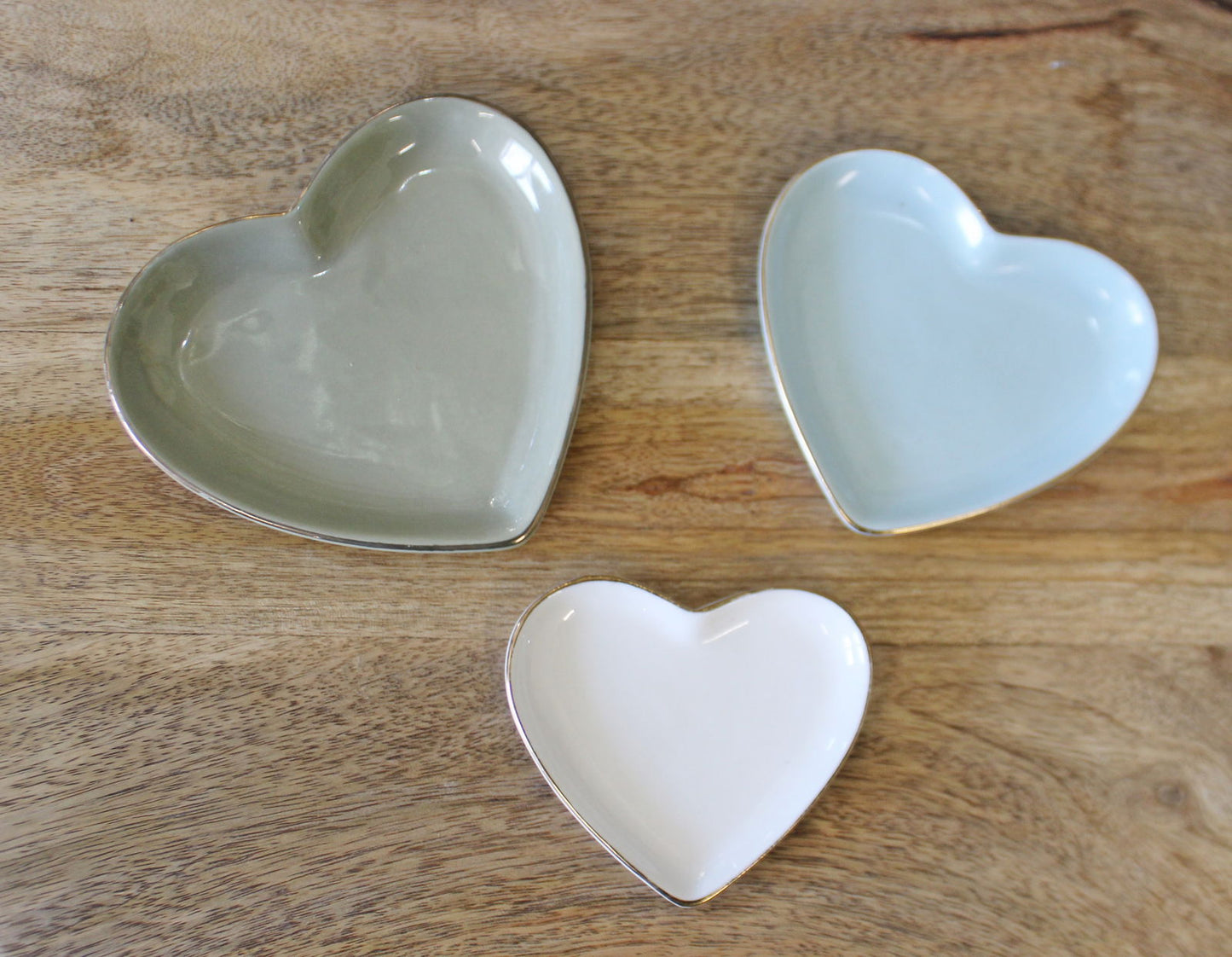 set-of-3-heart-shaped-ceramic-trinket-plates-with-a-gold-edgeat Willow and Wine!