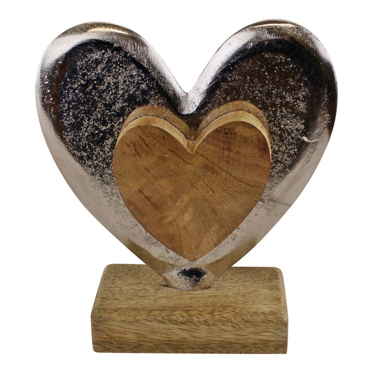 metal-and-wood-standing-heart-decorationat Willow and Wine!