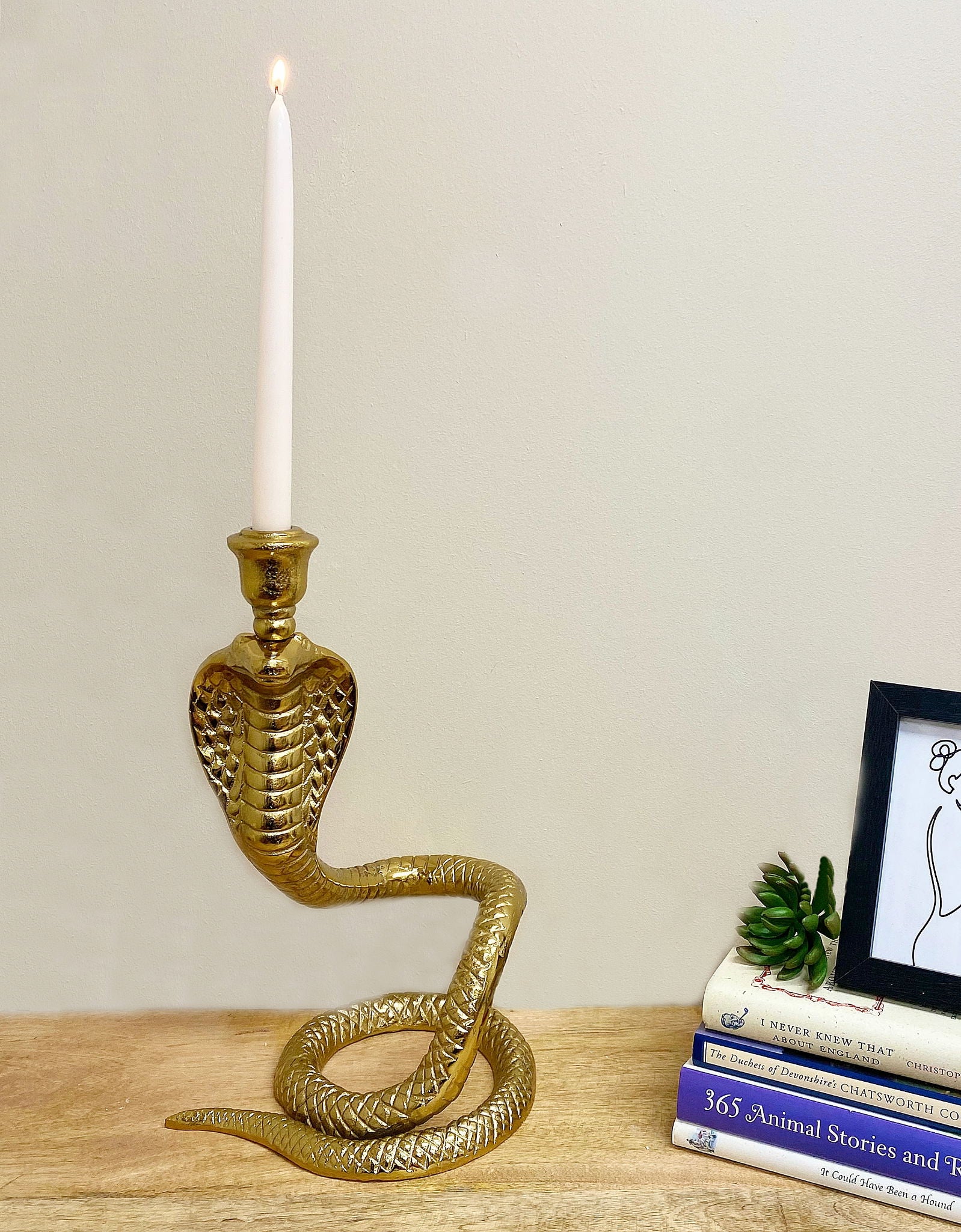 large-gold-snake-candle-holderat Willow and Wine!