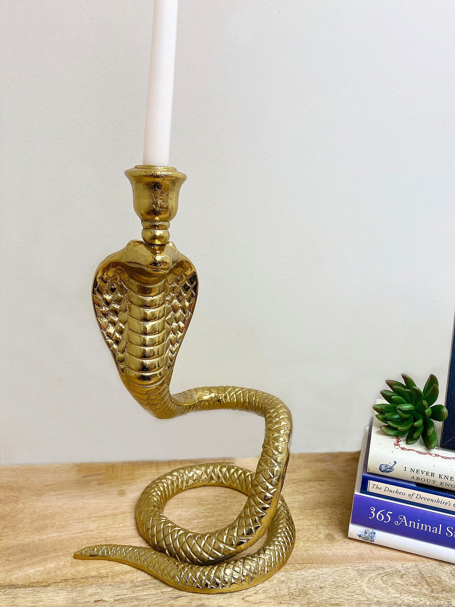 large-gold-snake-candle-holderat Willow and Wine!