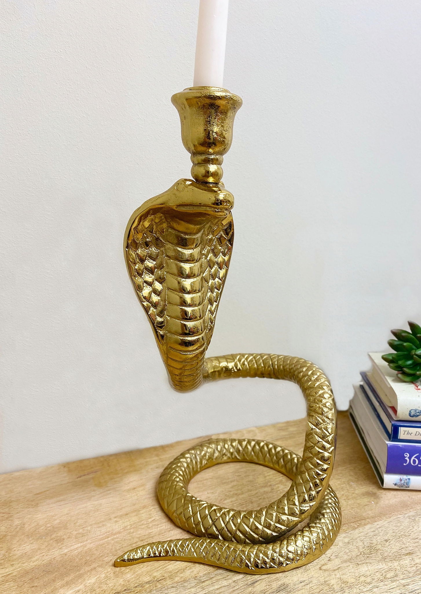 large-gold-snake-candle-holderat Willow and Wine!